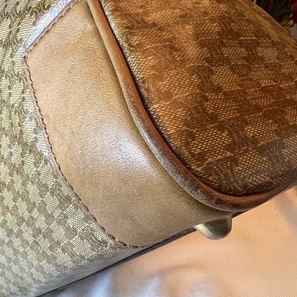 CELINE Triomphe Boston Bag Coated Canvas and Leather Satchel - Picture 7 of 14